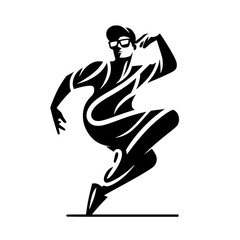 Fototapeta premium Black and White Vector Silhouettes of Dancers in Aesthetic and Dynamic Poses – Minimalist Art for Motion and Expression