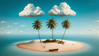 Fototapeta premium Picturesque Island and Celestial Sky