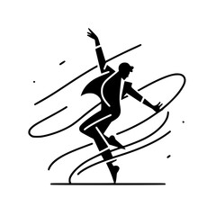Black and White Vector Silhouettes of Dancers in Aesthetic and Dynamic Poses – Minimalist Art for Motion and Expression