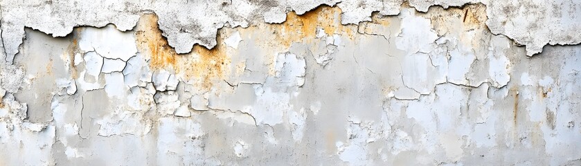 Obraz premium Weathered Concrete Wall with Peeling Paint and Cracks