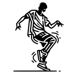 Black and White Vector Silhouettes of Dancers in Aesthetic and Dynamic Poses &ndash; Minimalist Art for Motion and Expression