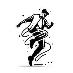 Naklejka premium Black and White Vector Silhouettes of Dancers in Aesthetic and Dynamic Poses – Minimalist Art for Motion and Expression