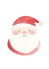 Watercolor illustration of Santa Claus in a children's book style Generative AI