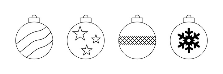 Christmas and New Year doodle icons set. Snowflakes, Christmas balls, gift box, winter branches in sketch style. Hand drawn vector illustration isolated on white background