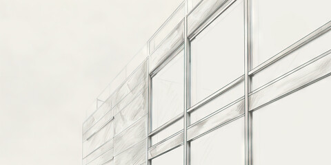 Obraz premium Minimalist Architectural Lines: A clean, modern building with sleek lines and large windows.
