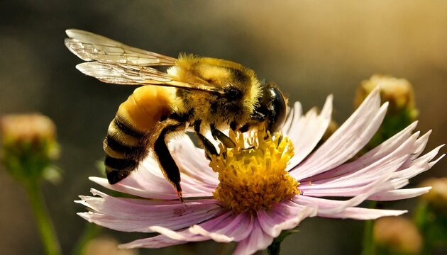 abeille qui butine