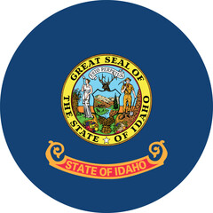 Circle flag of the United States of America federal state of IDAHO