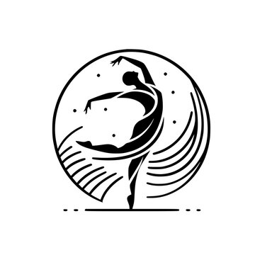 Black and White Vector Silhouettes of Dancers in Aesthetic and Dynamic Poses &ndash; Minimalist Art for Motion and Expression