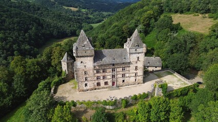 drone photo Messilhac castle france europe