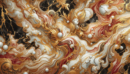 Elaborate Gold and Red Design