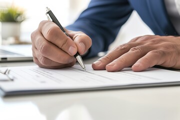 person signing a document