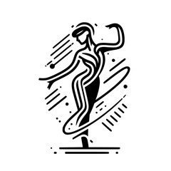 Fototapeta premium Black and White Vector Silhouettes of Dancers in Aesthetic and Dynamic Poses – Minimalist Art for Motion and Expression
