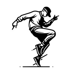 Fototapeta premium Black and White Vector Silhouettes of Dancers in Aesthetic and Dynamic Poses – Minimalist Art for Motion and Expression