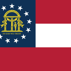 Square flag of the United States of America federal state of GEORGIA