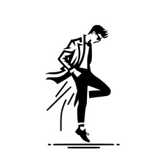 Fototapeta premium Black and White Vector Silhouettes of Dancers in Aesthetic and Dynamic Poses – Minimalist Art for Motion and Expression