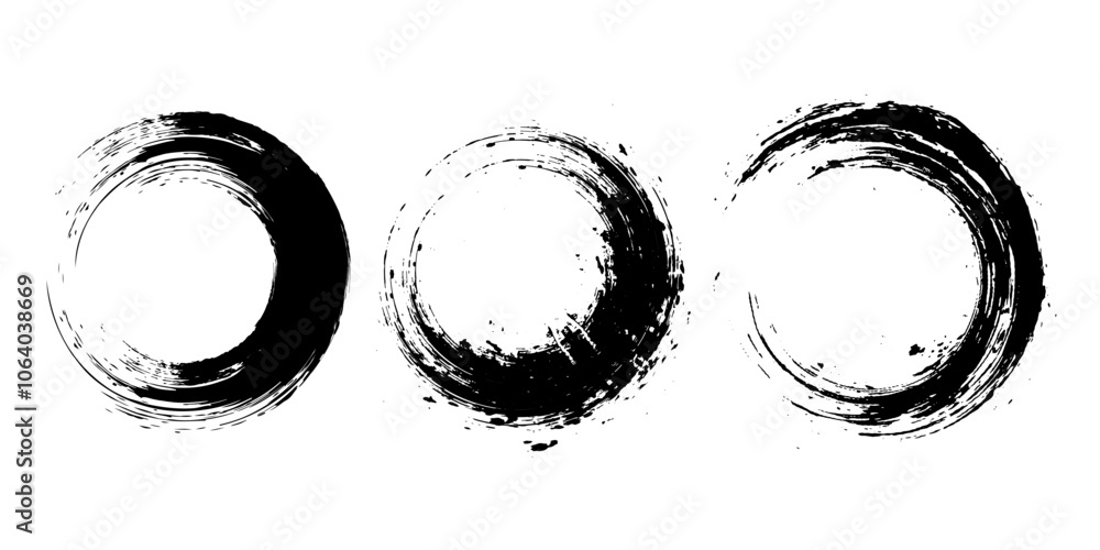 Wall mural brush circles. grunge circles. brush circles deign eps 10 art & illustration
