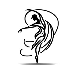 Black and White Vector Silhouettes of Dancers in Aesthetic and Dynamic Poses &ndash; Minimalist Art for Motion and Expression