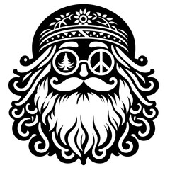 Obraz premium Hippie Santa Claus