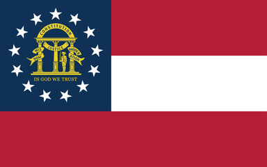 Federative flag of the American country of GEORGIA, USA