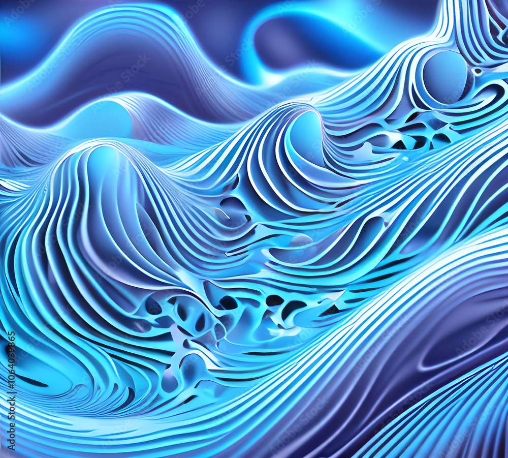 Aufkleber blue and colorful wavy dynamic motion graphics. light motion shape curve. wavy banner template. back