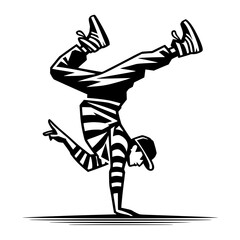 Fototapeta premium Black and White Vector Silhouettes of Dancers in Aesthetic and Dynamic Poses – Minimalist Art for Motion and Expression