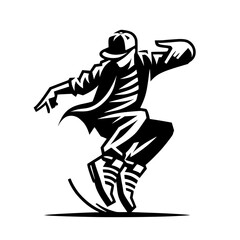 Fototapeta premium Black and White Vector Silhouettes of Dancers in Aesthetic and Dynamic Poses – Minimalist Art for Motion and Expression