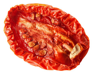 dried Tomato isolated on white background, full depth of field