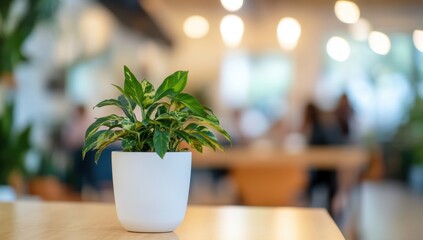 Blurred background of an open space with people in the coffee shop, business meeting, and conference room for a product launch event Generative AI