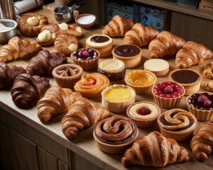Fototapeta premium croissant on the table