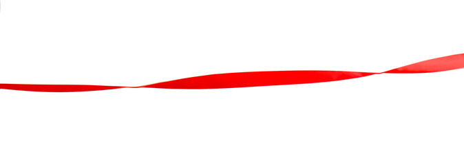 Finish. One red ribbon isolated on white