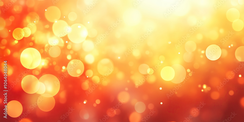 Poster orange background with bokeh effect for design