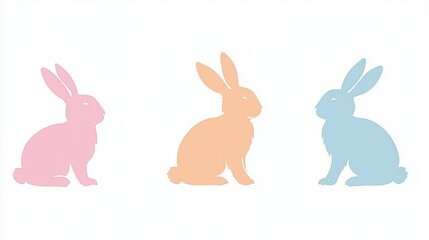 Obraz premium Set of Easter Bunny Silhouettes: Vector Illustrations for Spring Design