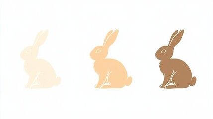 Obraz premium Set of Easter Bunny Silhouettes: Vector Illustrations for Spring Design
