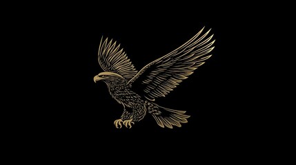 Fototapeta premium Eagle Silhouette Illustration: Symbol of Power and Freedom