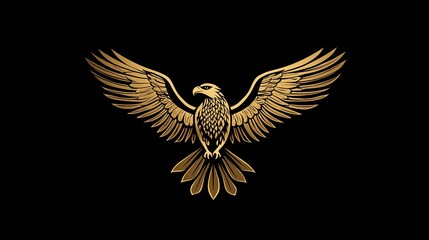 Obraz premium Eagle Silhouette Illustration: Symbol of Power and Freedom