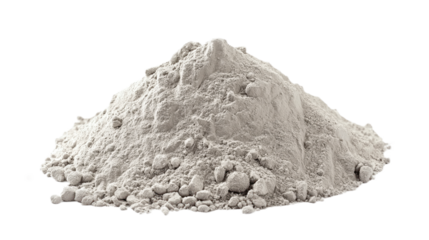 Gray sand pile isolated on isolated transparent background. Small grains creating texture, depth, and intricate details. Sand structure, material, and composition visible. Alpha mask cut out png.