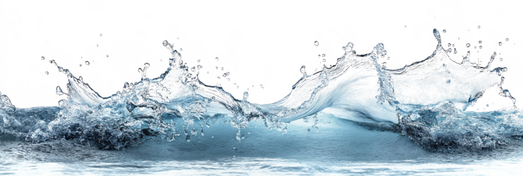 Serene ocean scene with large body of deep blue water. Small waves gently ripple surface. Light gray sky provides contrast to dark blue water. Low angle view looks up at vast ocean expanse. Isolated.