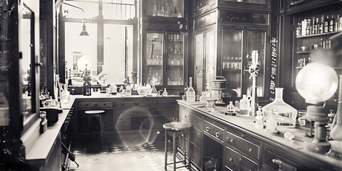 Lunatic Laboratory: A haphazardly furnished laboratory, scattered with beakers, test tubes, and dissecting tables.