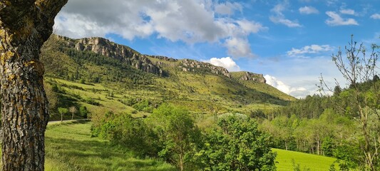 Les corniches du causse Méjean vues depuis les gorges de la Jonte © Arnaud