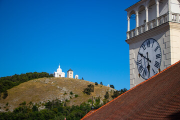 Svaty Kopecek, Holly Hill with White Chapel (St. Sebastian Chapel) in Mikulov, Czech Republic
