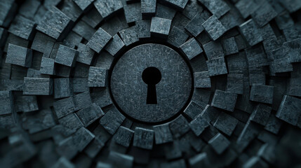 Secure padlock design with intricate layers of encrypted data