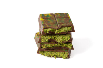 Dubai chocolate, Dubai chocolate with pistachio, kadaif chocolate