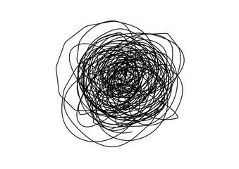 ぐるぐる悩んでいる様子を表現したグラフィック素材