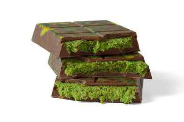 Dubai chocolate, Dubai chocolate with pistachio, kadaif chocolate