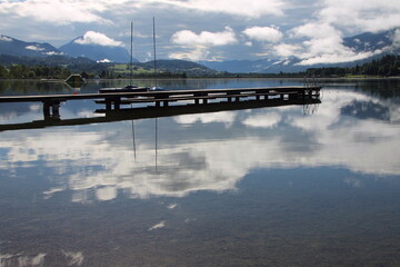 footbridge over the lake in Carinthia, Austria