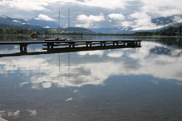 foot bridge over lake in Carinthia