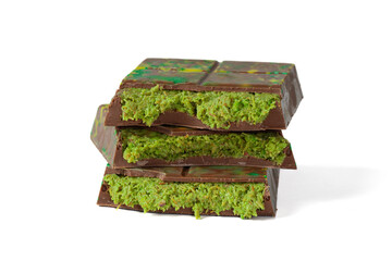 Dubai chocolate, Dubai chocolate with pistachio, kadaif chocolate