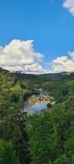 Viaduc du train à vapeur des Cévennes au-dessus du gardon de Saint-Jean