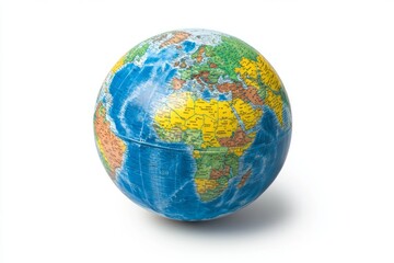 Vibrant globe showcasing colorful continents and oceans. Perfect for educational resources, travel guides, or geography lessons. Explore the world with this visual. Generative AI