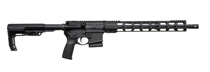 Modern automatic rifle isolated on white background. Weapons for police, special forces and the...